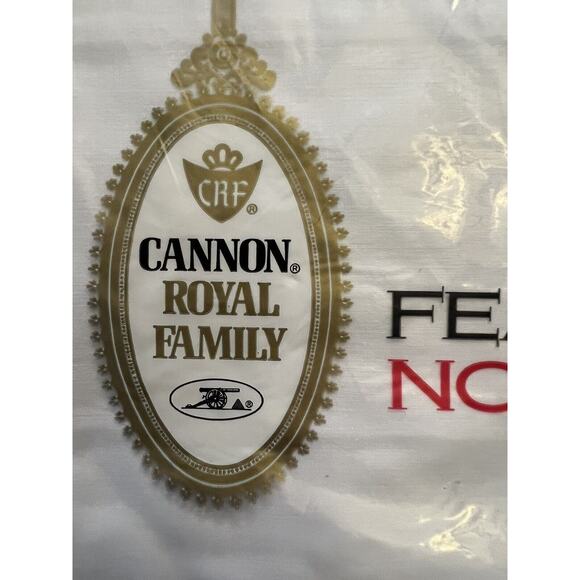 Vintage Cannon Royal Family Featherlite No-Iron Full Fitted Sheet White NWT - Picture 2 of 7